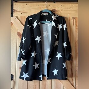 ANDREE BY UNIT Black and White Star Blazer